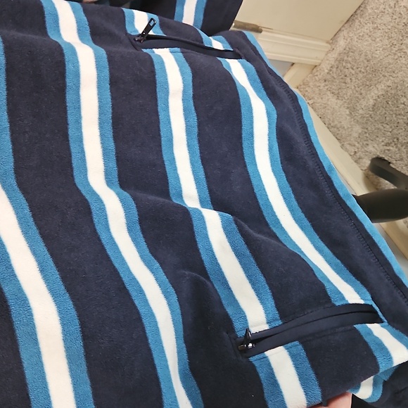 Gymboree Boy's Blue and White Striped Zip-Up - Picture 3 of 5